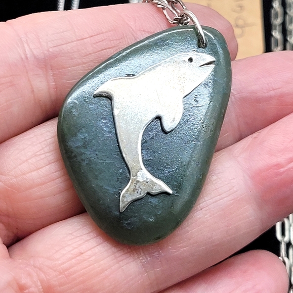 🐋BC genuine jade pendant N chain - Picture 2 of 3
